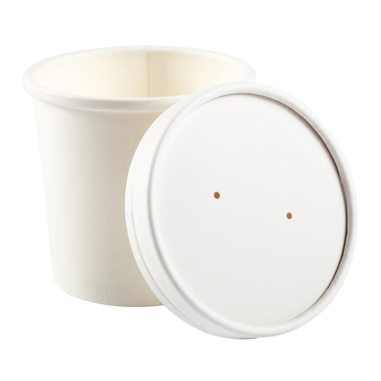 8oz White Paper Soup Tubs and Vented Lids